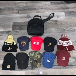 Hat bundle with lids carrying case.